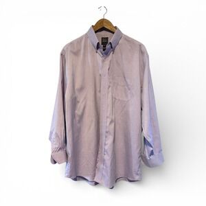 Jos A Bank Traveler Long Sleeve Dress Shirt 17.5-34 Traditional Fit Light Purple